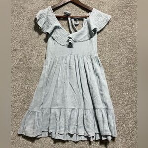 Promesa Boutique Crush On You Ruffled Crinkle Gauze Cotton Mini Dress Small